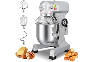 EKway Commercial Food Mixer 30Qt,1250W Commercial mixer 3-Speed Adjustable with Timing Function,Industrial Dough Mixer with Stainless Steel Bowl for Bakery Pizzeria (Upgrade)