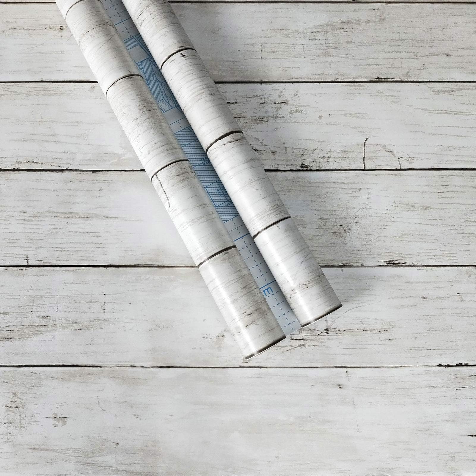 White Gray Wood Paper 78.7"x17.7"Wood Peel and Stick Wallpaper Self Adhesive Wallpaper Removable Wallpaper Stick and Peel Wallpaper Wood Look Wallpaper Shelf Drawer Liner Vinyl Film 78.7”x17.7”