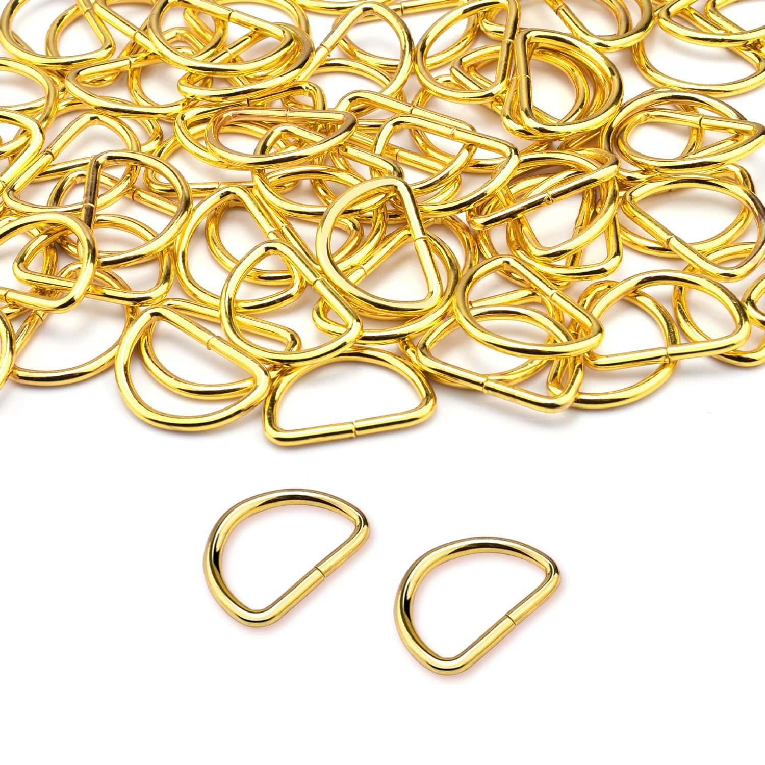 100 Pack 3/4" D Ring Metal Strap Sewing Hardware