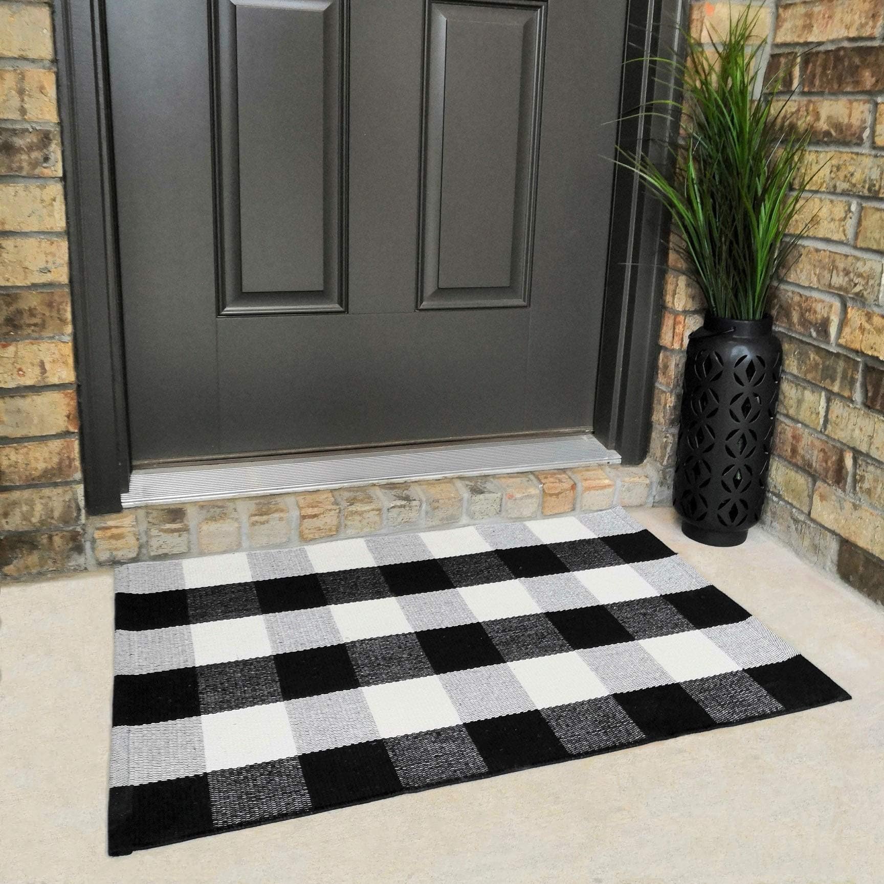 Colibyou Kitchen Carpet Bathroom Outdoor Porch Laundry Living Room Braided Washable Throw Mat (23.6"x35.4")