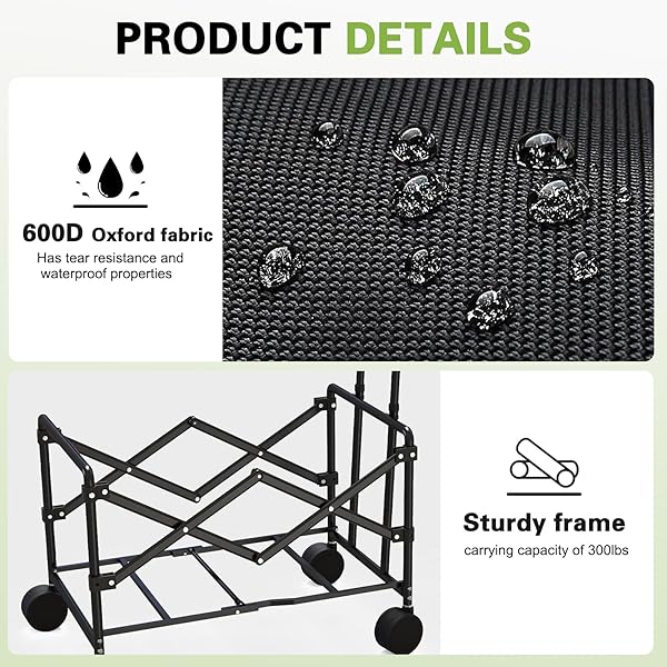 HEAVY-DUTY 2-TIER FOLDING SHOPPING CART WITH WHEELS – DOUBLE-LAYER WATERPROOF GROCERY & UTILITY WAGON, PORTABLE DESIGN FOR LAUNDRY, STORAGE AND TRANSPORT, 150LB CAPACITY (XX-LARGE)