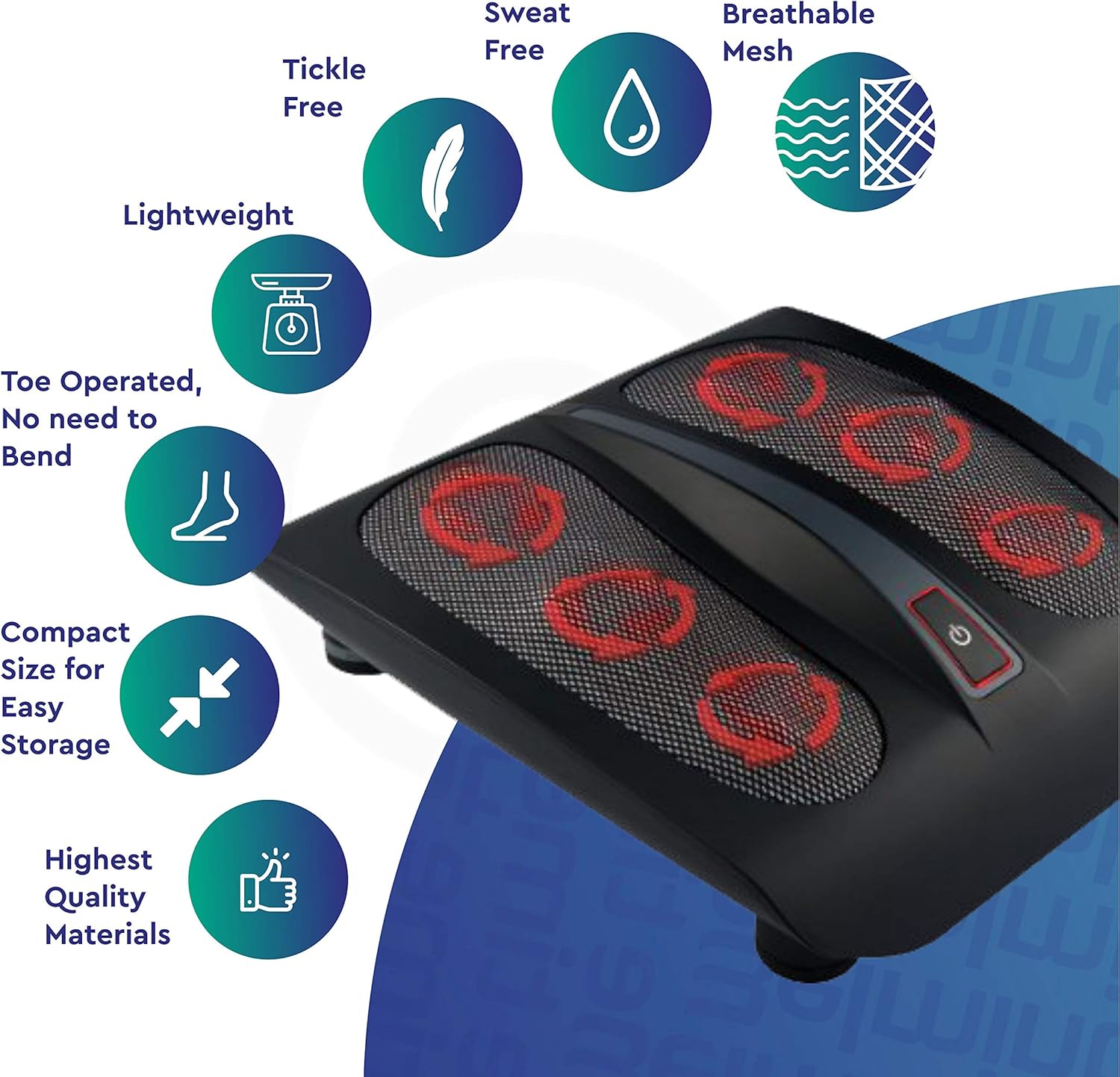 Belmint Shiatsu Foot Massager Machine with Heat - 18 Rotating Heads & Soothing Heat for Deep Kneading Massage Therapy and Plantar Fasciitis - Foot Arch and Nerve Pain Relief: Health & Personal Care