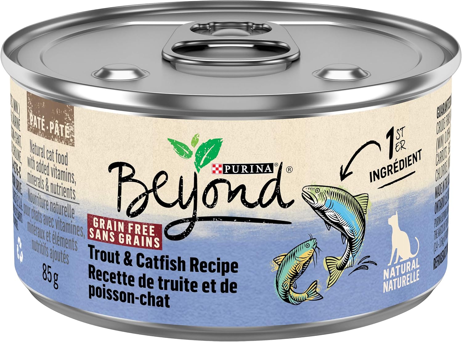 Beyond Grain Free Wet Cat Food, Trout & Catfish Recipe, 85g can (12 Pack), Brown Amazon.ca Pet