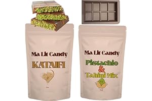 Ma Lit Candy Dubai Chocolate Bar Kit - INCLUDES Kataifi, Pistachio & Tahini Cream, Recipe, & Silicone Mold - Chocolate NOT Included - TikTok Popular Dubai Knafeh Pistachio Bar Kit