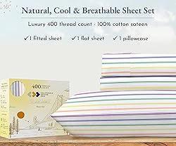 California Design Den Rainbow Stripe Twin-XL Sheets