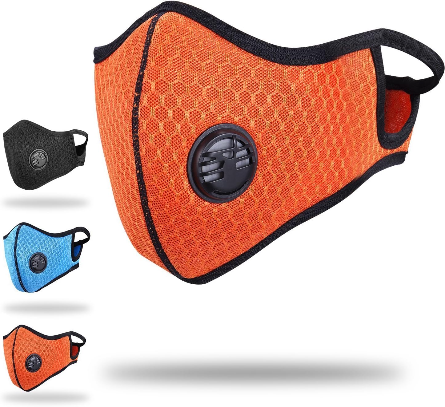 Yobenki Dust Mask, Anti Pollution Mask Activated Carbon Filter Breathable Cycling Mask Anti Allergy Pollen Exhaust PM 2.5(Orange)