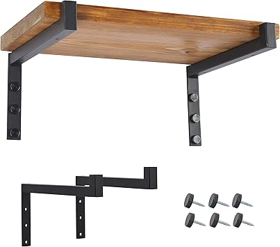 Amazon Com Ovov 2 Pack Decorative Shelf Brackets Metal Iron Wall Mounted Lip Floating Shelf Brackets Black 10 Home Improvement