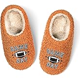 Boys Ball Sports Slippers, Soft Curly Plush House Shoes, Non-Slip Indoor Sports Fans Slipper, Cozy Warm Gift for Kids