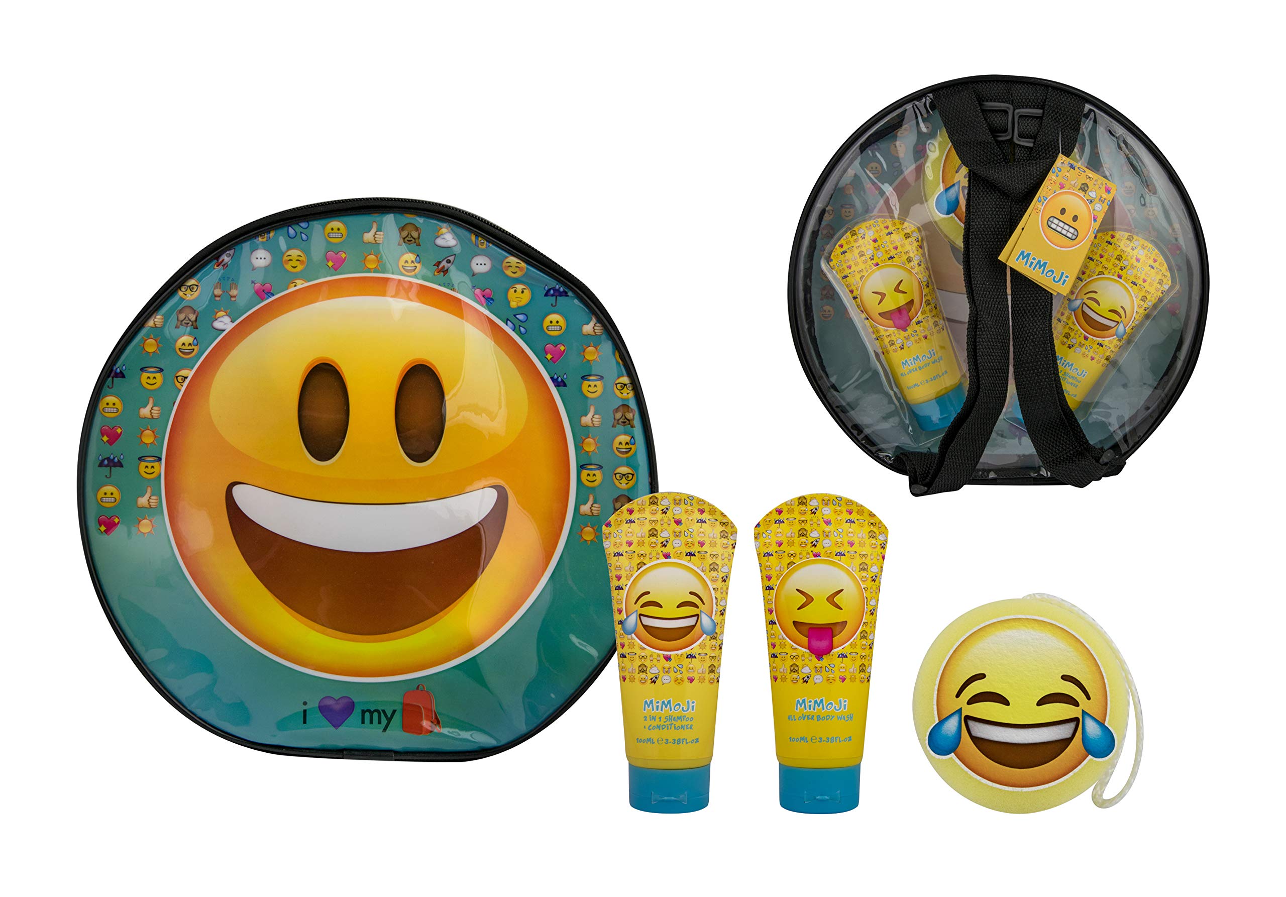 Mimoji Back Pack contains Shower Gel, 75 ml/Shampoo, 75 ml and Bath Sponge