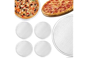 RHBLME 4 Pack 12 Inch Pizza Screen, Aluminum Alloy Pizza Pan for Oven Nonstick Pizza Screen, Seamless Rim & Rust-Free, Pizza Baking Pan Pizza Crisper Tray for Kitchen, Commercial, BBQ