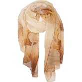 YOUR SMILE Ladies/Women's Lightweight Floral Print/Solid Color mixture Shawl Scarf For Spring Summer season