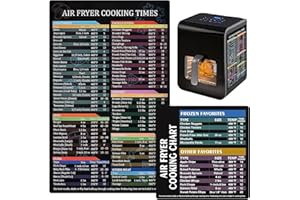 SEROPY Air Fryer Cheat Sheet Magnetic Air Fryer Cooking Times Chart Magnet Cheat Sheet Set Air Fryer Accessories Cook Book Recipe Card Meat Temp Guide for Airfryer Oven Cooking Pot Kitchen Appliances 2 Pack