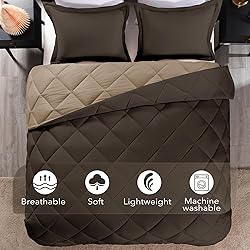 downluxe King Size Comforter Set - Brown and Tan