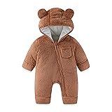 AiWMGL Newborn Baby Bear Outfit With Fold-Over