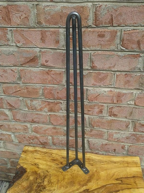 Raw 34 Inch 3 Rod Style Steel Hairpin Legs Handmade