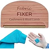Cashmere Pill Remover Comb with Cedar Wood Handle - Sweater Fuzz Comb & Wool Pilling Remover for Delicate Clothing, Fabrics,