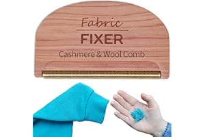 WARDROBE HACKERS Cashmere Pill Remover Comb with Cedar Wood Handle - Sweater Fuzz Comb & Wool Pilling Remover for Delicate Clothing, Fabrics, Furniture, Sheets by Fabric Fixer