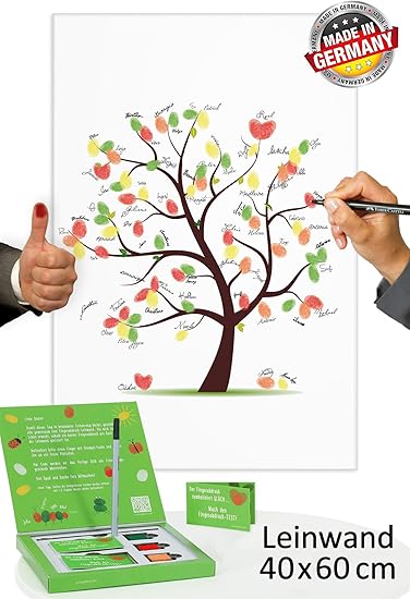 Amazon.de: Fingerabdruck Leinwand 60x40 INKL Zubehör-Set