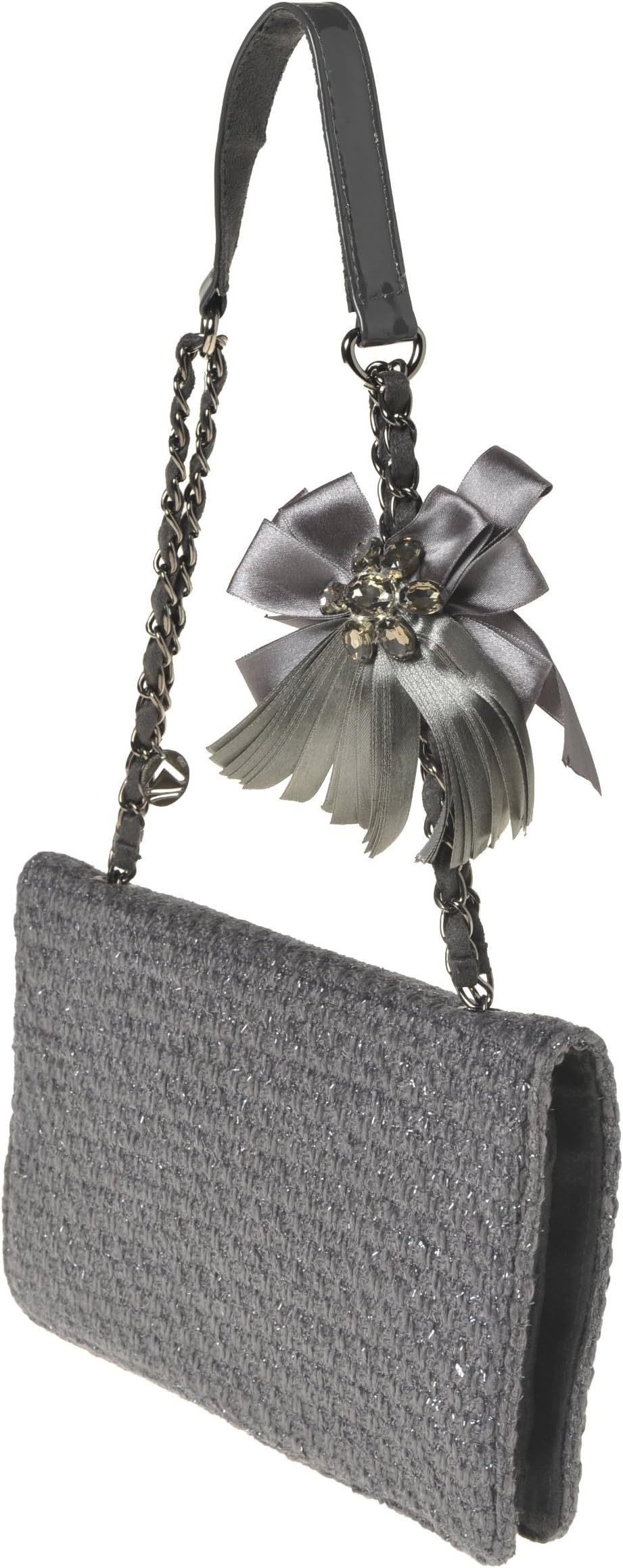 Almaplena Women's Italian Tweed Clutch bag with Bow Detail