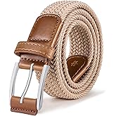 BULLIANT Stretch Belt Men,Mens Gift Woven Braided Web Belt 1 3/8 for Golf Casual Pants Shirts Jeans