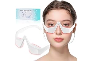 FGHJU Under Eye Red Light Therapy Glasses, Red Light Therapy Device Microcurrent Eye Massager, Botanique Paris Eyes Bag Remover for Reduce Dark Circles and Wrinkles (White)