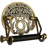 STYLENT Decor Brass Wall Mount Toilet Paper Holder 7.25" Wide Vintage Crown Style Solid Easy Install Toilet Tissue Paper Hold