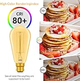 Caldarax 3 Pack B22 Edison Bulbs ST64 Amber Glass 2700K 600 LM view 7
