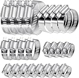 WELHAEPI 20 Pcs Hose Clips Adjustable 6-51mm 304 Stainless Steel Jubilee Clips view 1