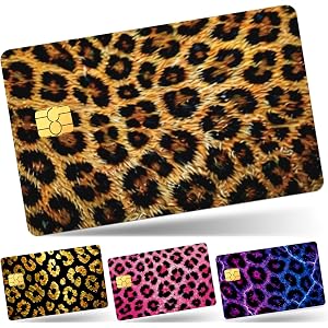 4PCS Leopard Print Credit Card Skin, Debit Cards Cover Personalized Decal | PVC Waterproof Removable for Bank Transportation