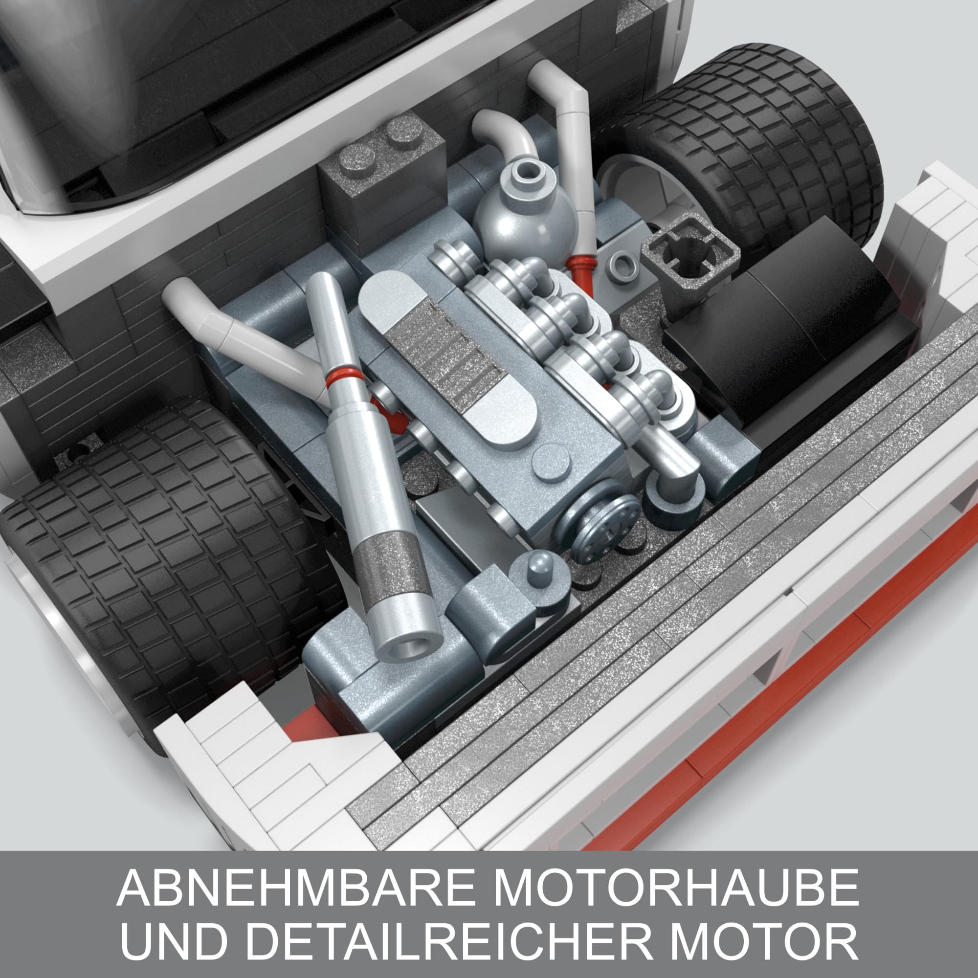 MEGA Hot Wheels zusammenbaubares Autospielzeug zum Sammeln, Audi 90 Quattro IMSA GTO mit 973 Teilen und Die-Cast-Modell, Set für Sammler zum Zusammenbauen und Präsentieren, rot, HRY20 6