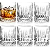 ZEAYEA Set of 6 Whiskey Glasses, 12 oz Old Fashioned Glasses Bar Tumblers, Thick Weighted Bottom Rocks Glasses, Clear Bourbon Glass Lowball Glass for Drinking Scotch, Cocktail, Rum
