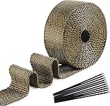 ilauke Titanium Exhaust Wrap Tape 5Mx5CM with 10 Ties Heat Shield Roll view 9