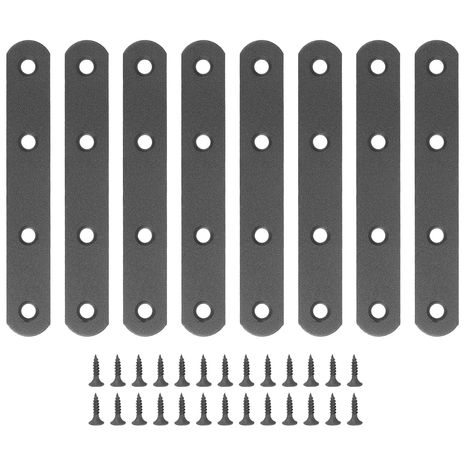 PATIKIL Stainless Steel Corner Braces 5 x 0.79 Inch,8 Pieces L Bracket Joint Right Angle Support Bracket L Shaped Corner Fasteners with Screws for Shelves, Black