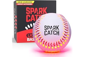 SPARK CATCH Light Up Baseball, Glow in The Dark Baseball, Sports Gear Accessories Gifts for Boys 8 9 10 11 12 13 14 15 Years Old, Kids Teens All Ages Gift Ideas
