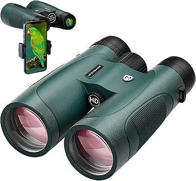 15x52 HD Binoculars for Adults High Powered with Upgraded Phone Adapter - Large View Binoculars with Clear Low Light Vision - Lightweight Waterproof Binocular for Bird Watching Travel Hunting Cruise
