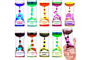 OCTTN Liquid Motion Bubbler Timer Sensory Toys for Relaxation, Water Timer Fidget Toy for All Age, Motion Bubble Toy Sensory Play for Office Home (10, 10 Pack)