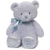 GUND My First Teddy Bear 15-Inch Blue Stuffed Animal for Ages 0+ | Baby&rsquo;s First Friend; Newborn Safe Toy Encourages Tactile Sensory Learning and Self-Soothing During Early Pretend Play