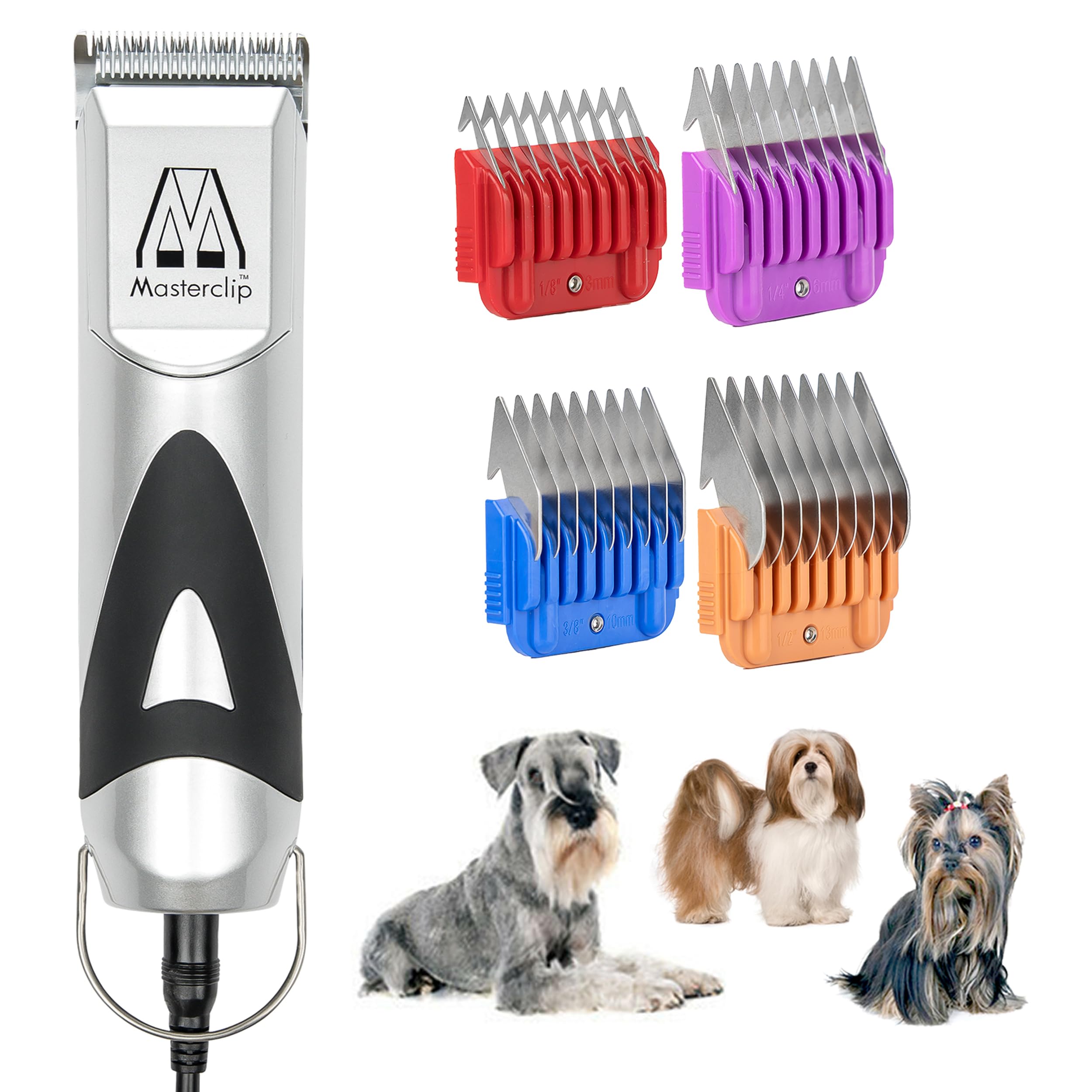 MASTERCLIP Dog Clipper for Bichon Frise, Shih Tzu, Lhasa Apso and Schnauzers. Mains Powered Clippers Professional Results on All Lap Dogs That Have Thick, Long, Dense, Wavy or Flowing Hair.