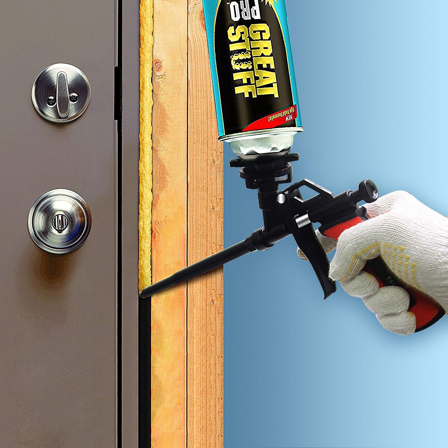 Foam Gun, Preciva Professional Foaming Gun Heavy Duty PU Expanding Foam Gun Caulking Gun Spray Application Applicator for Caulking, Filling, Sealing, Home and Office Use - - 