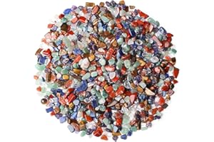 DUQGUHO Decorative Rocks Aquarium Gravel Natural Mixed Chakra Crystals Chip Bulk Rocks Gravel for Plants Terrarium Supplies Little Fish Tank Gravel Pebbles Vase Filler 0.44 lbs