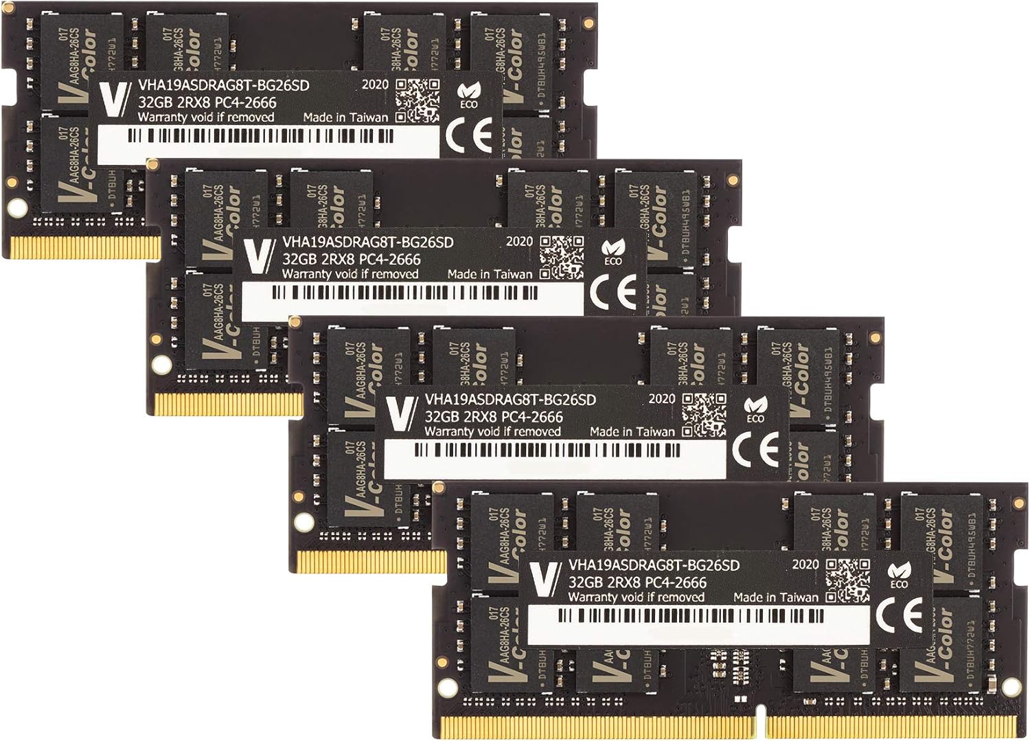 v-Color 128GB Kit (4 x32GB) 2666MHz (PC4-21300) DDR4 Memory Module for Apple iMac 2020 & 2019 Apple iMac 27