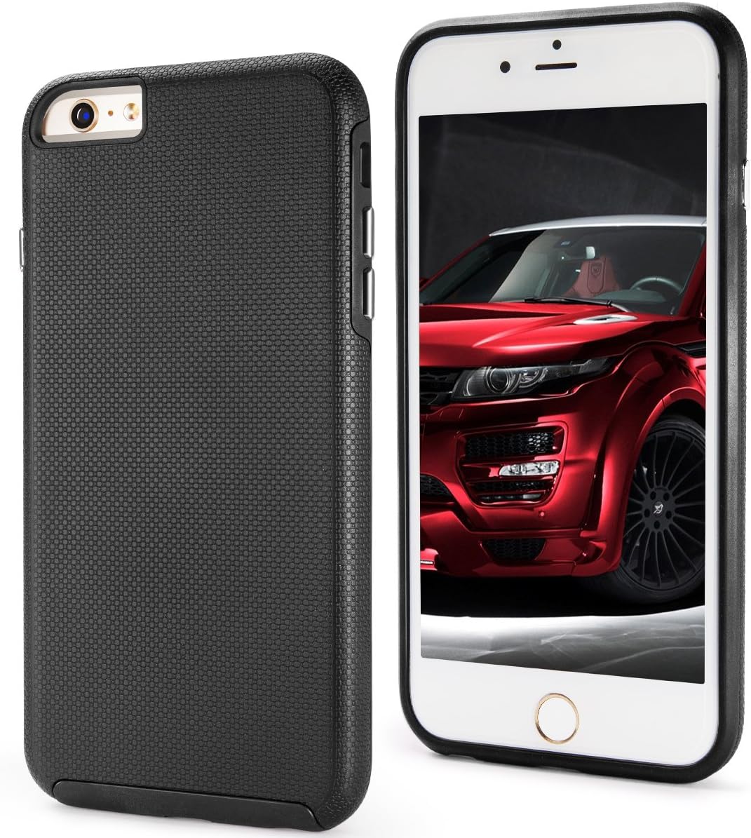 iPhone 6 Plus Case,Veatool [Dual Layer][Drop Protection Technology] and Rubber Back TPU and Bumper Cushion for iPhone 6s Plus(2015),Black