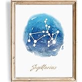Watercolor Constellation - Sagittarius - Art Print - Unframed - 8x10 | Elegant and Ethereal Art Prints | Celestial Zodiac Wall Art for Astrology Enthusiasts | Perfect for Bedrooms, Home or Offices