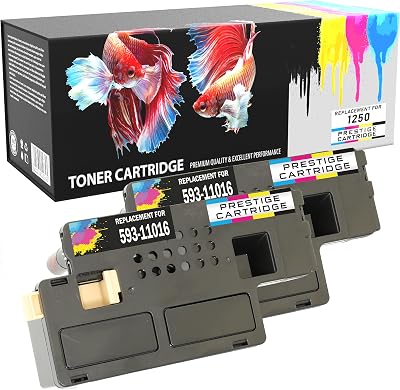 PRESTIGE CARTRIDGE 2PK Black High Capacity Toner for Dell 1250c 1350cnw 1355cn