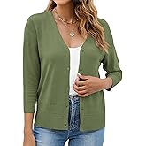 Neineiwu Women's Cropped Cardigan 3/4 Sleeve Lightweight Crochet Knit Open Front Shrug Sweater Tops Trendy 2025