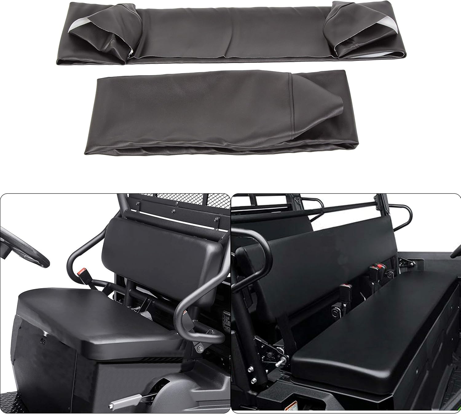 ECOTRIC Black Seat Cover Replacement Set for Polaris Ranger