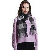 EURKEA Cashmere Wool Long 2024 Plaid Tartan Winter Scarf for Women, Warm & Soft & Cozy, Gift Ready