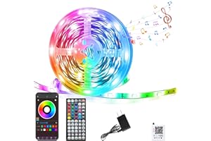 GANZQH Led Lights for Bedroom 50FT, RGB Led Strip Lights Color Changing Indoor, Music Sync Led Light Strip with Remote & App Control, DIY Fancy Led Lights for Room Decor Ambient Lighting (1 * 50FT)
