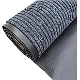 WLWLEO 3' X 20' Commercial Grade Door Mat Brush Step Entrance Floor Mat Indoor Outdoor Non Slip Mats for Hotel Office Restaurant Mall Hallway Staircase Welcome Mats,Gray/Grey,0.9×6M