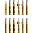 SAKURA Mini Barrel Solid Paint Markers with Push Up Tip - Low Temperature Permanent Marker Pens - Window, Wood, & Glass Marker - 10 mm Tip - White Paint - 12 Pack